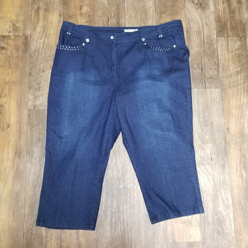 NWOT 24W Denim d Gree Capri Jean's Plus Size